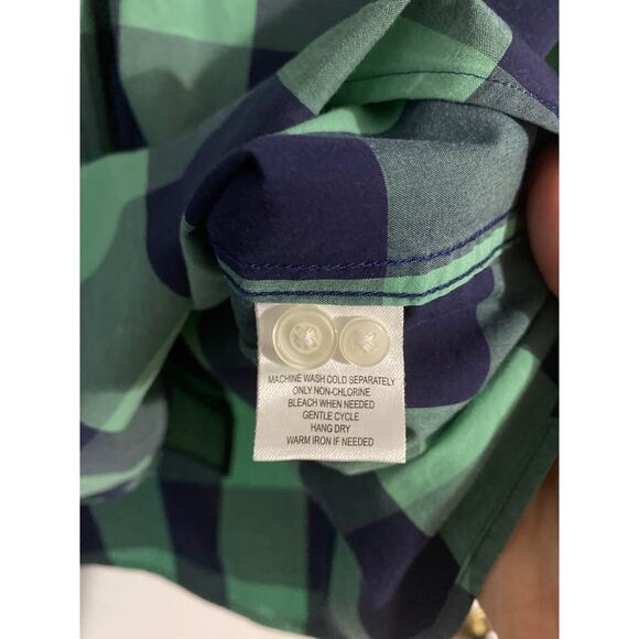 Untuckit button down shirt men’s size M green blue plaid cotton slim fit casual - Picture 4 of 4